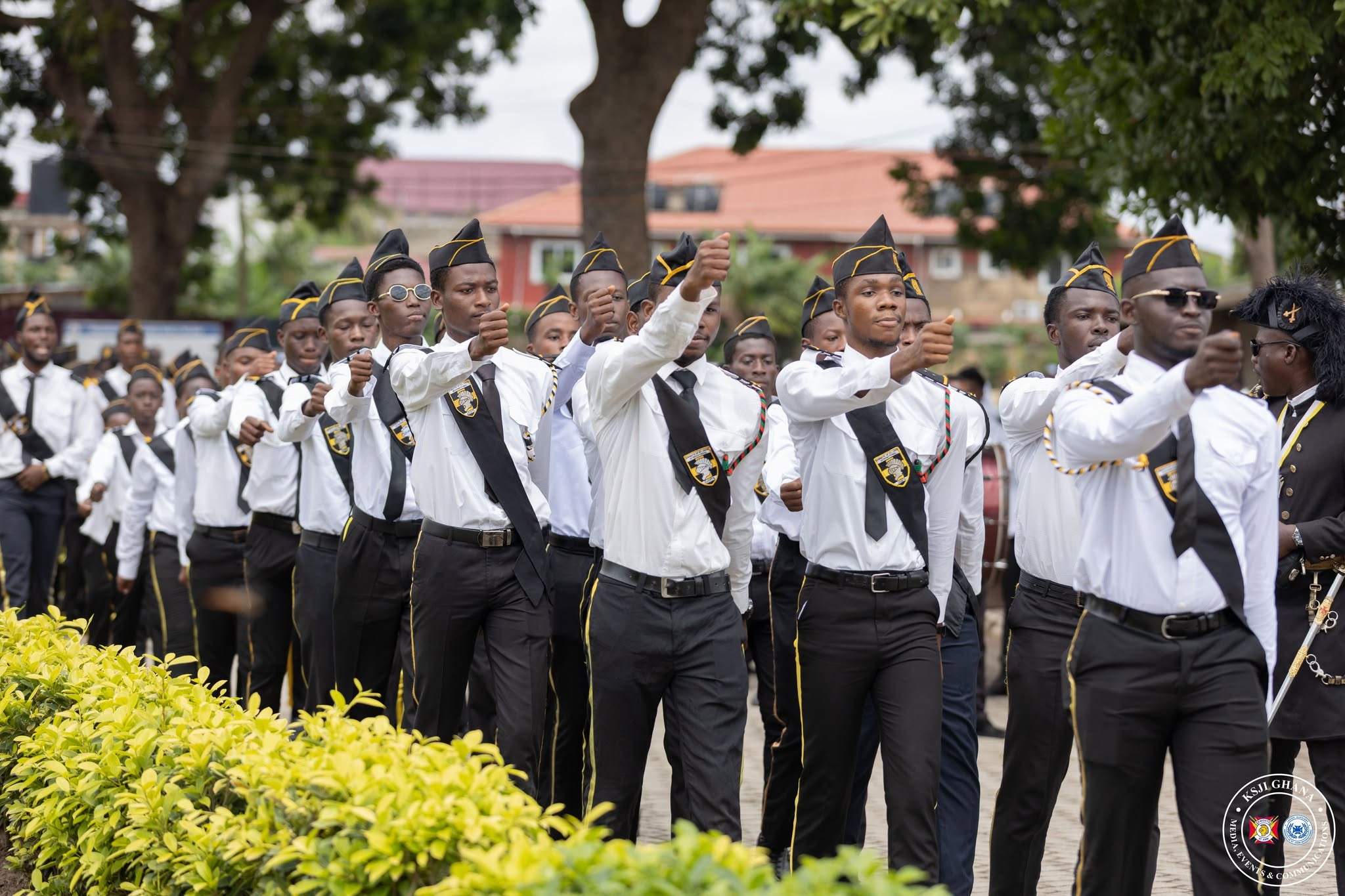 KSJI cadets in drill formation